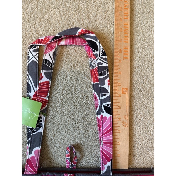 NWT Vera Bradley Cherry Blossoms Multi Quilted Commuter Tote Gray Pink Red - Picture 11 of 13